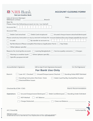Account Closing Form