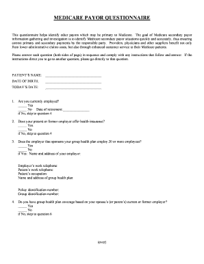 Medicare Payor Questionnaire