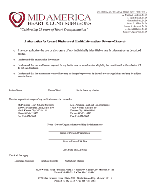 Authorization for Use and Disclosure of Health Information