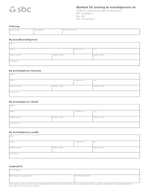 Swedish Contact Person Change Form