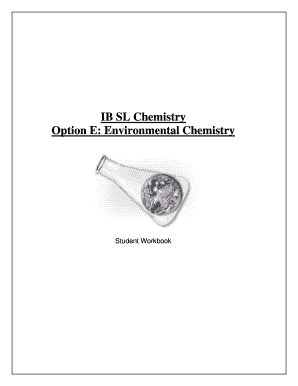 IB SL Chemistry Environmental Chemistry Workbook