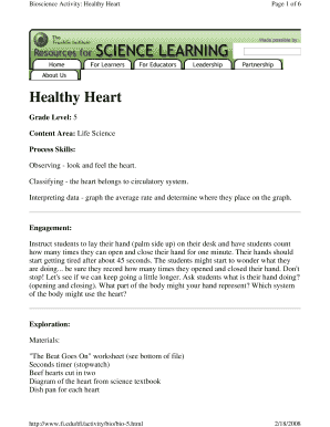 Healthy Heart Science Activity