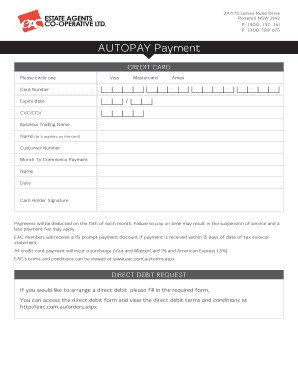 Autopay Credit Card Payment Form