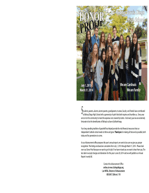 Bishop Diego High School Annual Giving Proof