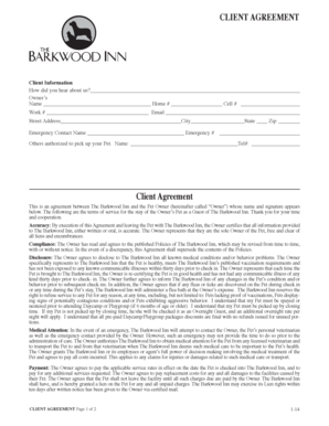 Pet Boarding Client Agreement