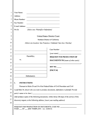 Request for Production of Documents
