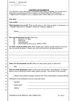 Certificate of Service
