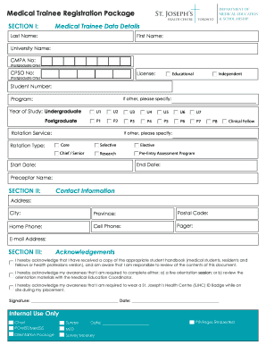 Medical Trainee Registration Package