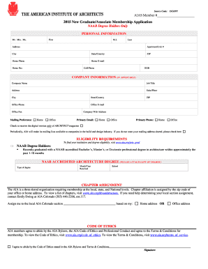 2015 New Graduate Associate Membership Application