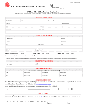 2015 Architect Membership Application