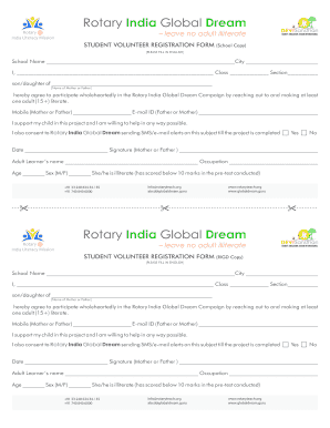 Student Volunteer Registration Form
