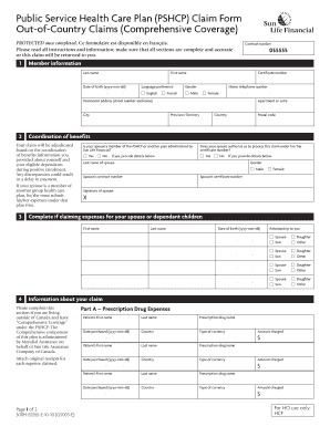 Public Service Health Care Plan Claim Form