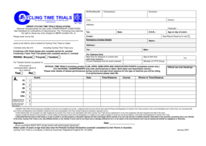 Cycling Time Trial Entry Form