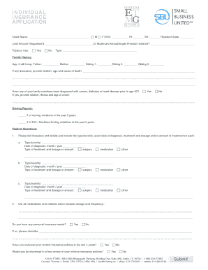 Individual Insurance Application Form