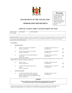Fiji Citizenship Application Form