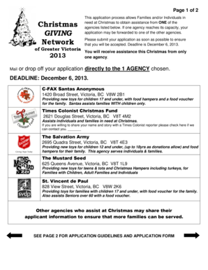 Christmas Assistance Application Form
