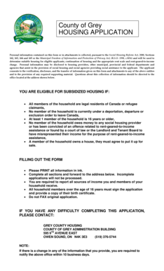 Grey County Housing Application