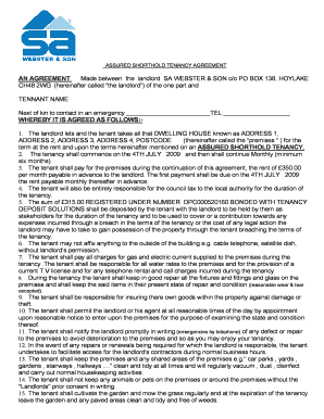 Assured Shorthold Tenancy Agreement
