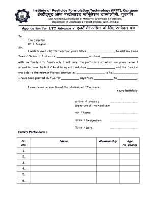 LTC Advance Application Form