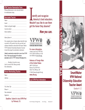 VFW Teacher Nomination Form