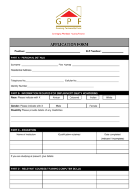 GPF Employment Application Form