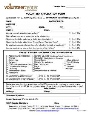 Volunteer Application Form