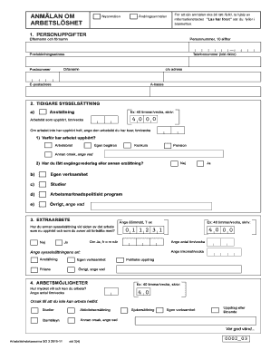 Swedish Unemployment Registration Form
