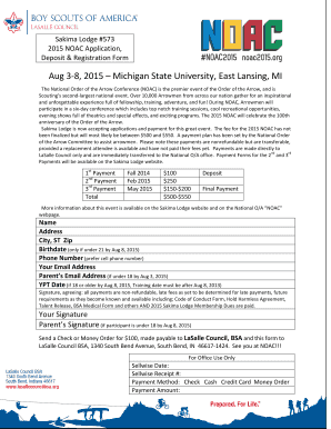 2015 NOAC Application and Registration Form