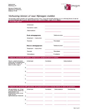 Verhuizing binnen of naar Nijmegen melden
