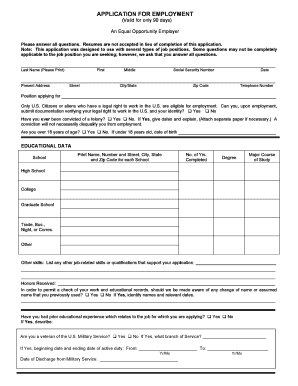 Employment Application Form