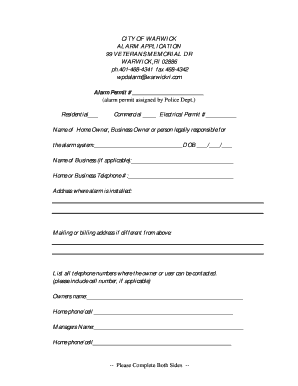 City of Warwick Alarm Application