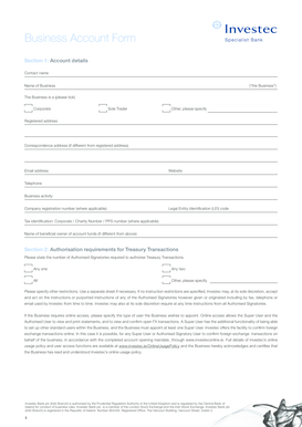 Business Account Form