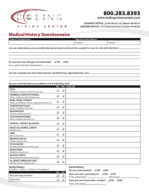 Medical History Questionnaire