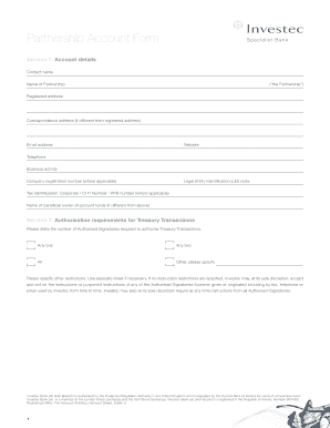 Partnership Account Opening Form