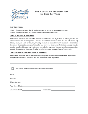 Tour Cancellation Protection Plan