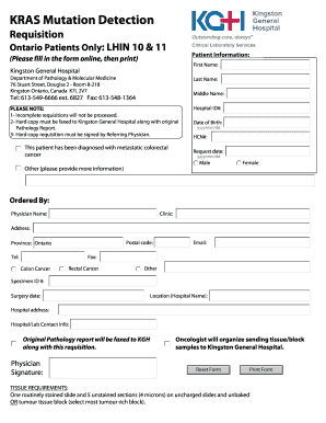 KRAS Mutation Detection Requisition Form