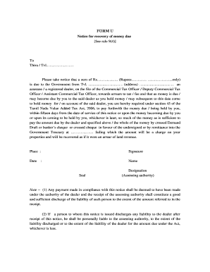 Tamil Nadu Value Added Tax Recovery Notice