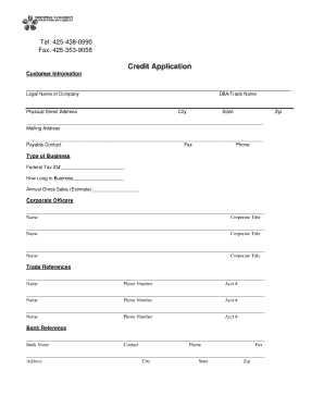 Credit Application Form