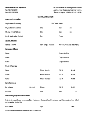 Credit Application Form