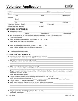 Volunteer Application Form