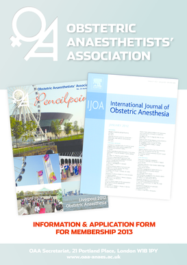 Obstetric Anaesthetists' Association Membership Application Form 2013