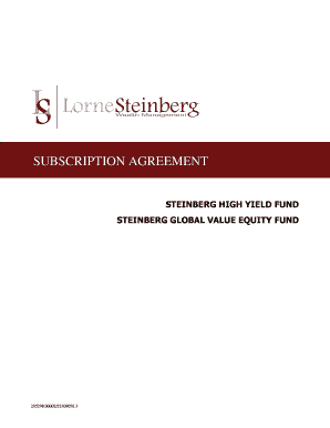 Steinberg Fund Subscription Agreement