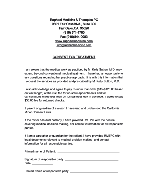 Consent for Treatment Form