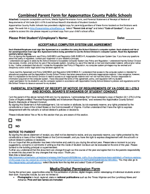 Appomattox County Public Schools Combined Parent Form