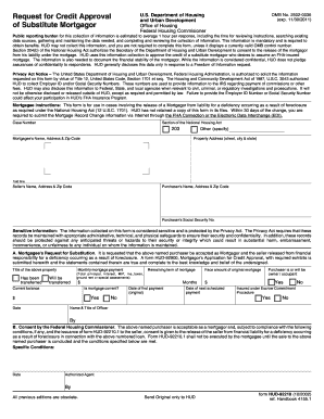 request for credit approval of substitute mortgagor