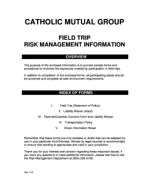 Catholic Mutual Group Field Trip Forms