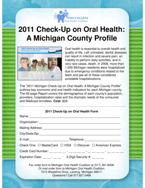 2011 Michigan Check-Up on Oral Health Report