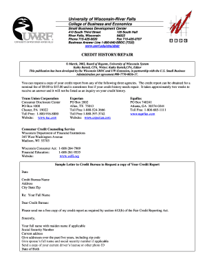 Credit History Repair Letters