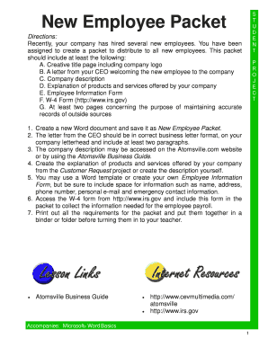 New Employee Packet