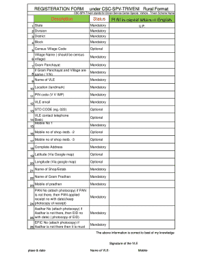 CSC-SPV-Triveni Rural Registration Form